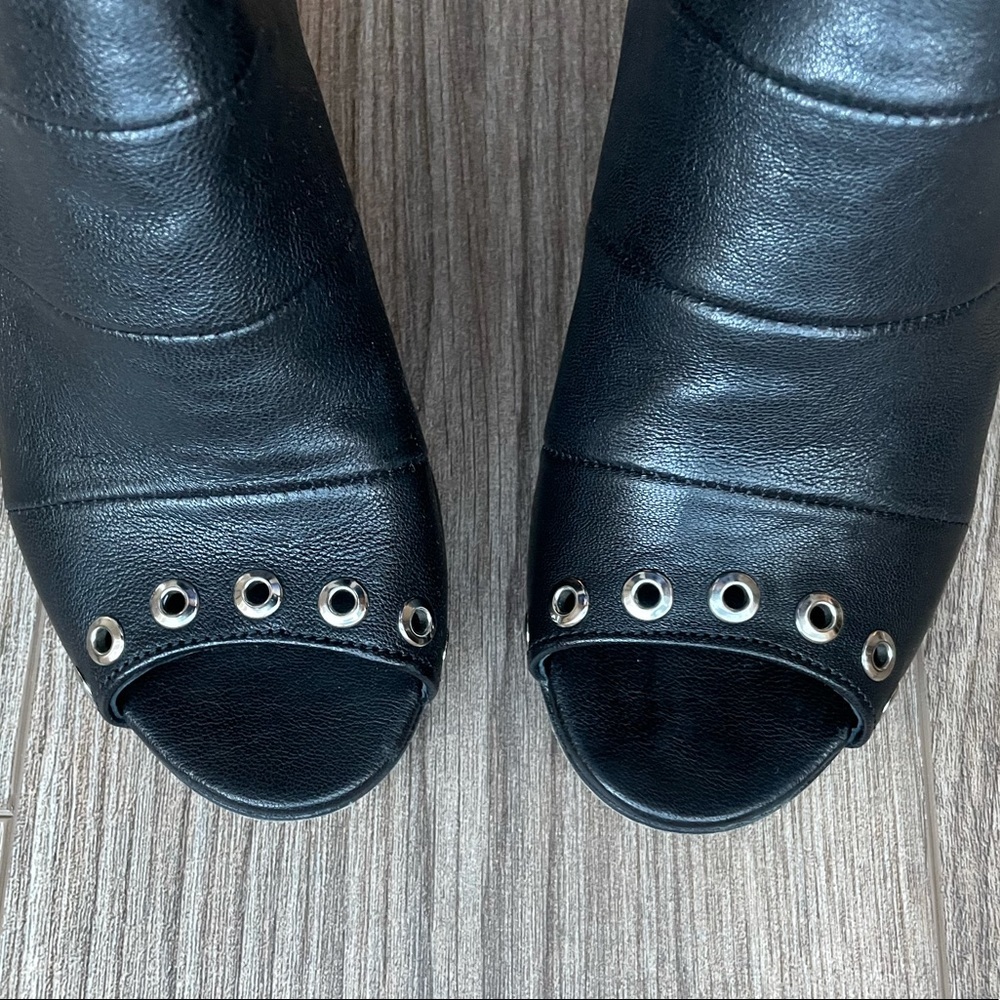 Ron White Shauna Black Leather Chunky Block Heel Sandals | 37 - Picture 7 of 11